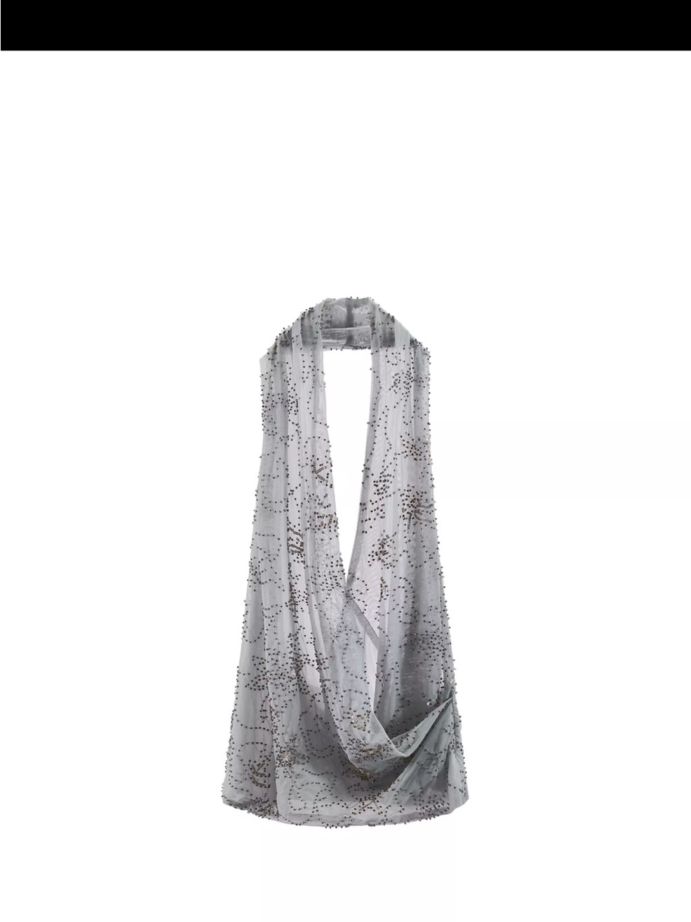 Zara Silver Beaded Halter Top